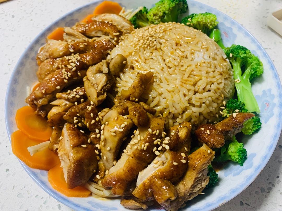 自制照烧鸡腿饭，好吃到舔碗！