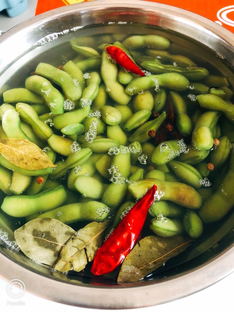 煮毛豆—不会变色版