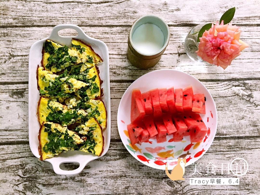 #爱自己，好好吃早餐# 十分钟搞定【芝士蔬菜鸡蛋饼】