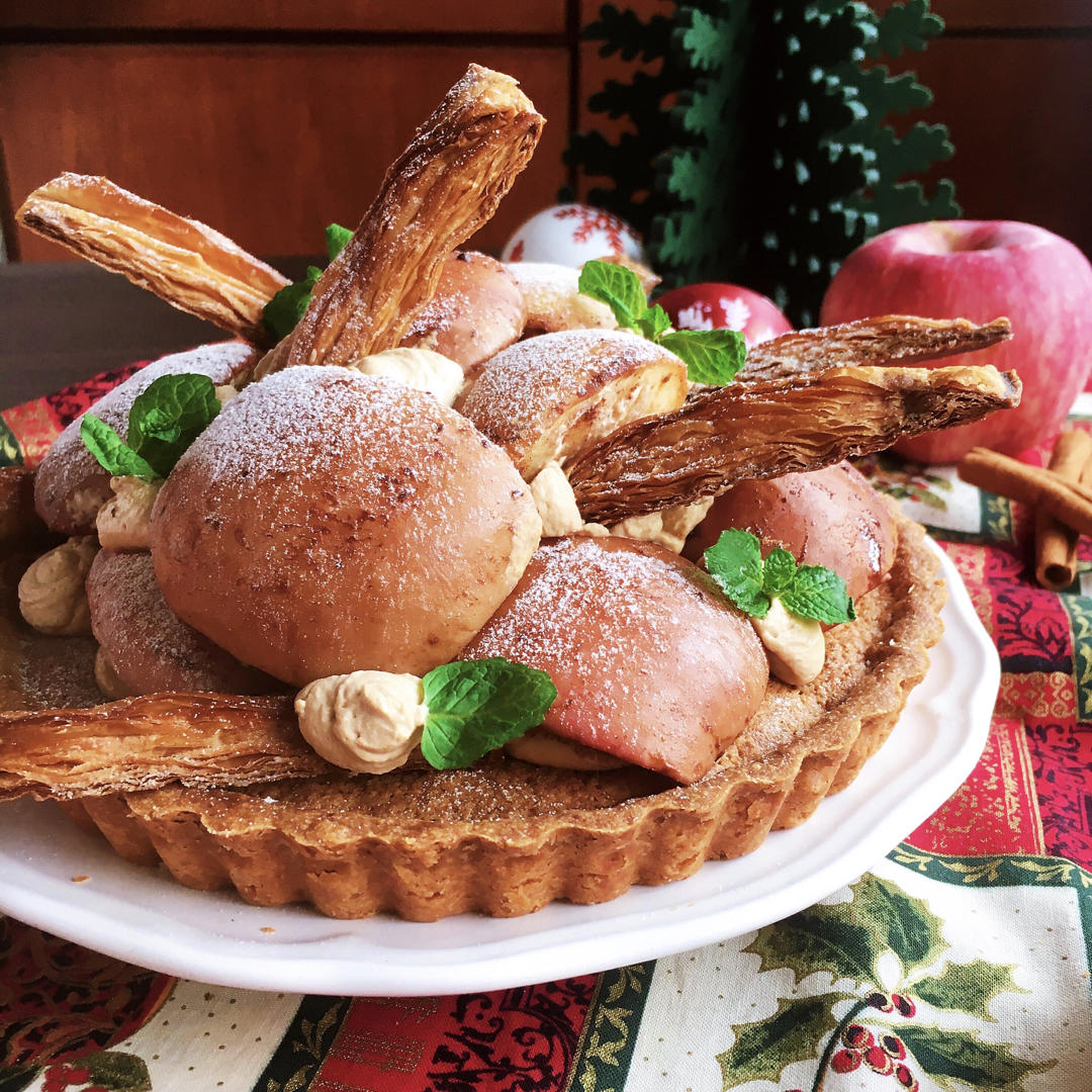 muki无机做的苹果派奶油塔