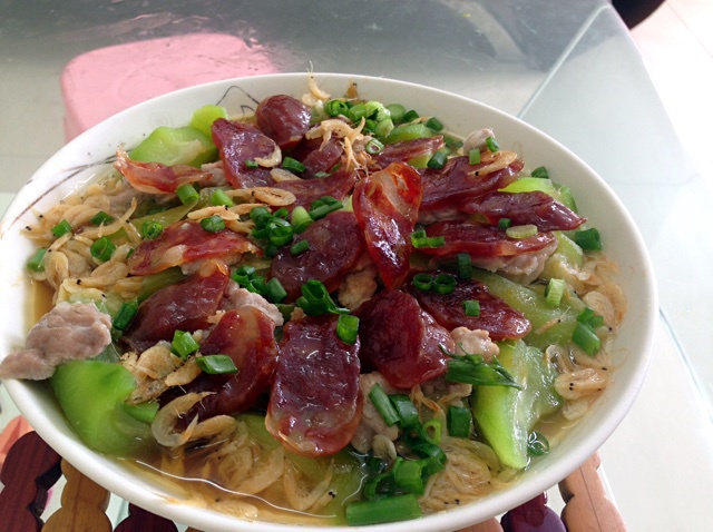 【丝瓜蒸香肠】鲜嫩美味傻瓜菜