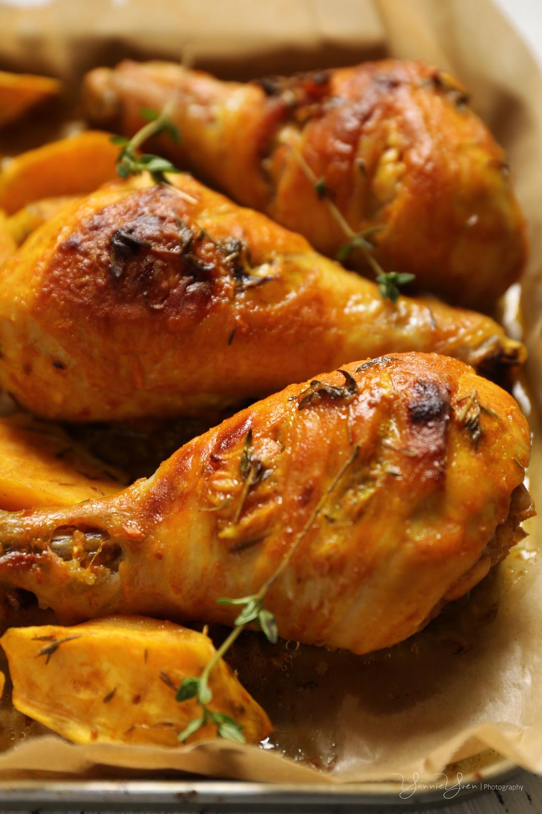 南洋风姜黄酸奶烤鸡腿|低碳减脂的做法