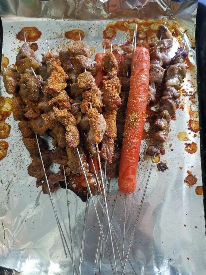 羊肉串用家里烤箱烤出明火烧烤的味道！