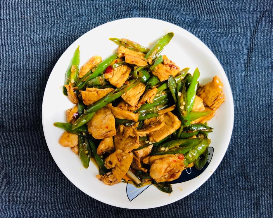 二荆条炒鸡胸肉（不辣版本）