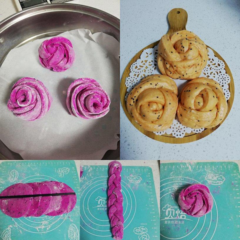 紫薯玫瑰花馒头