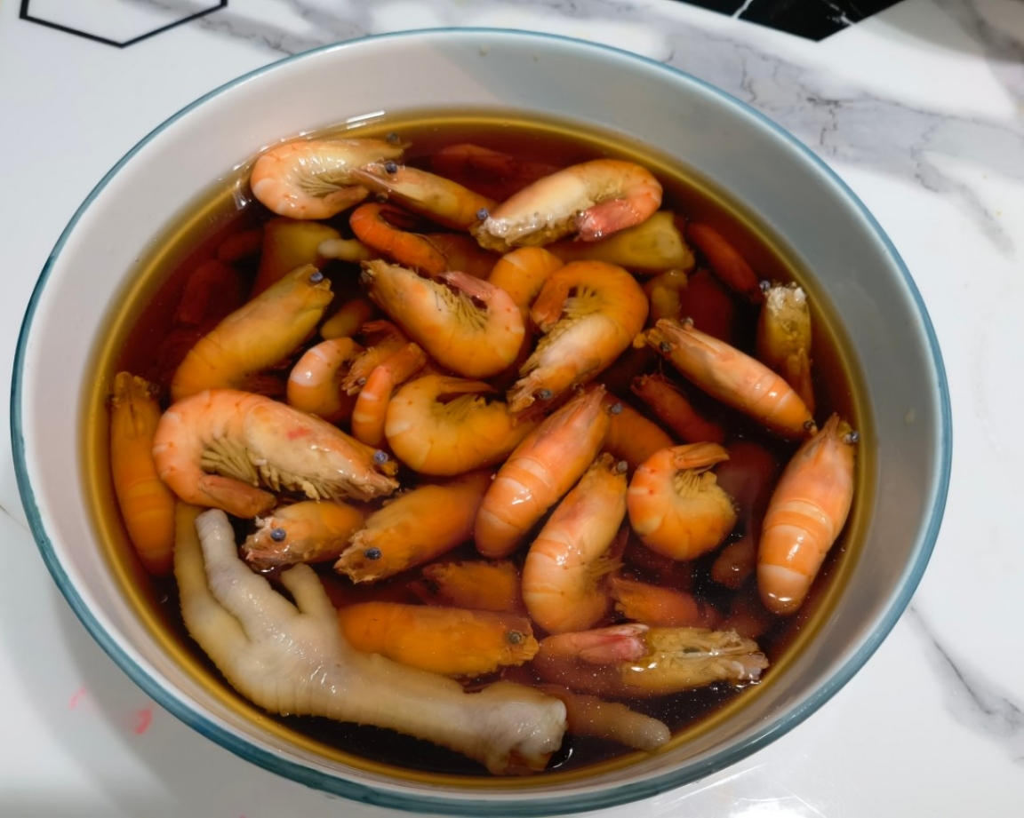 夏天必吃-0厨艺-简单快手-糟卤虾，鸡爪