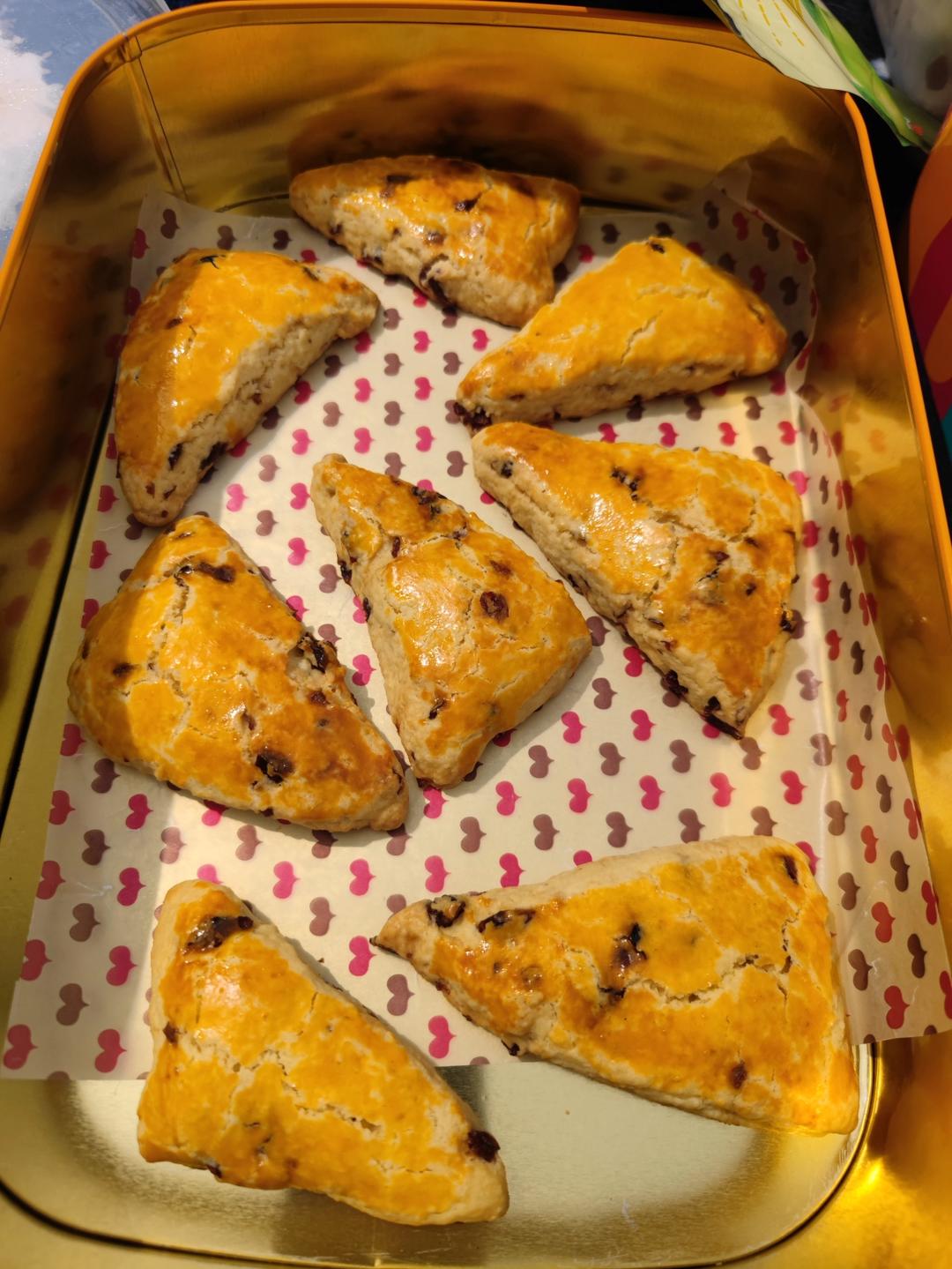 免打发❗️外酥里软蔓越莓司康，零失败巨好吃