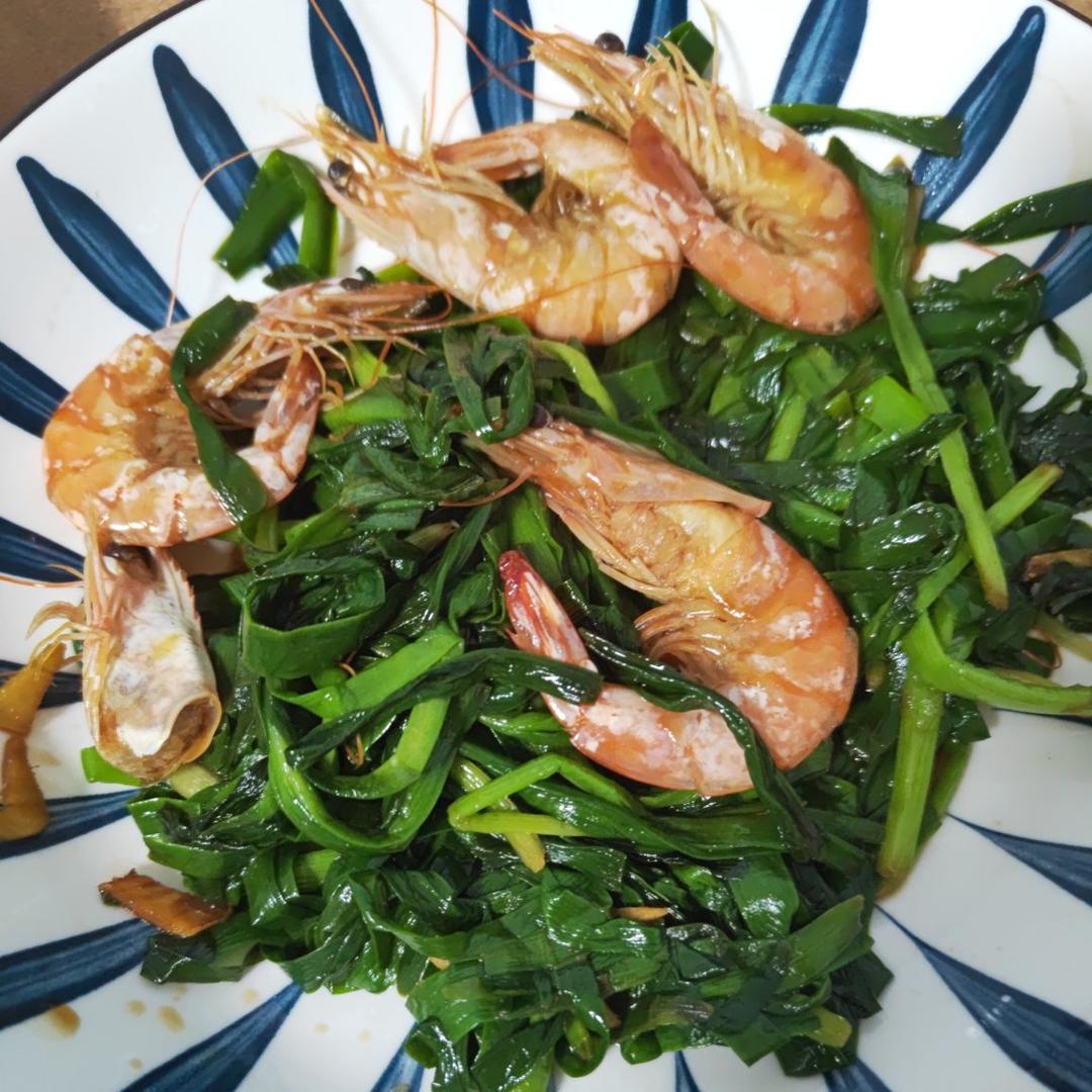 每日一道家常菜-韭菜炒虾