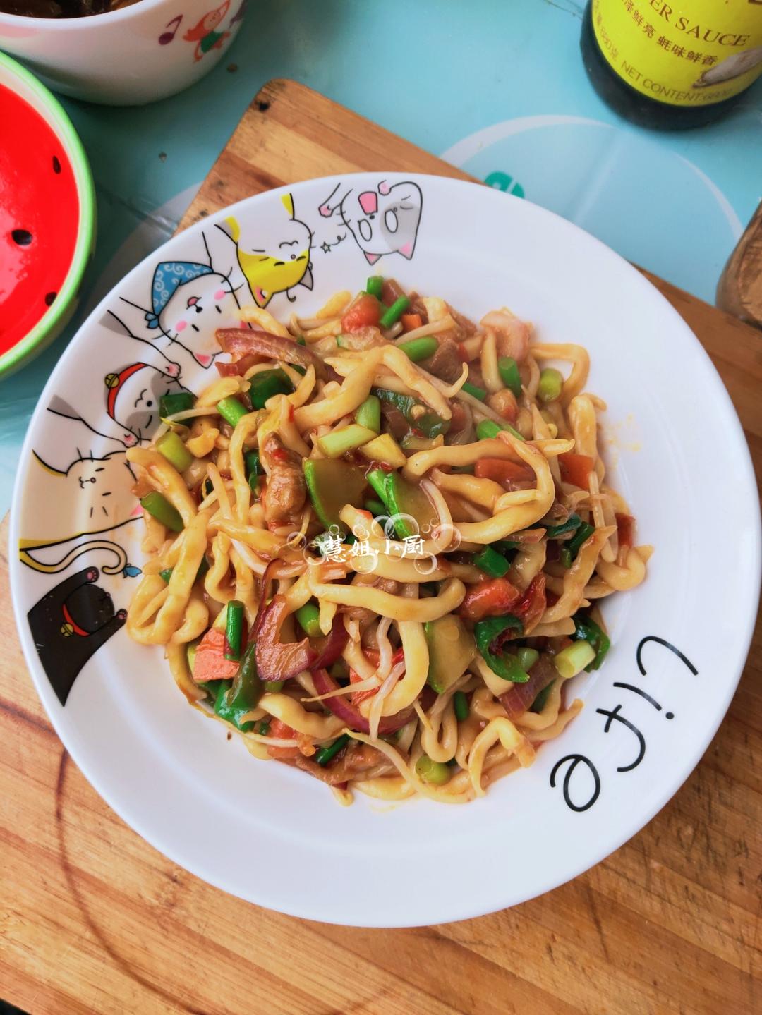 西北美食炒搓鱼