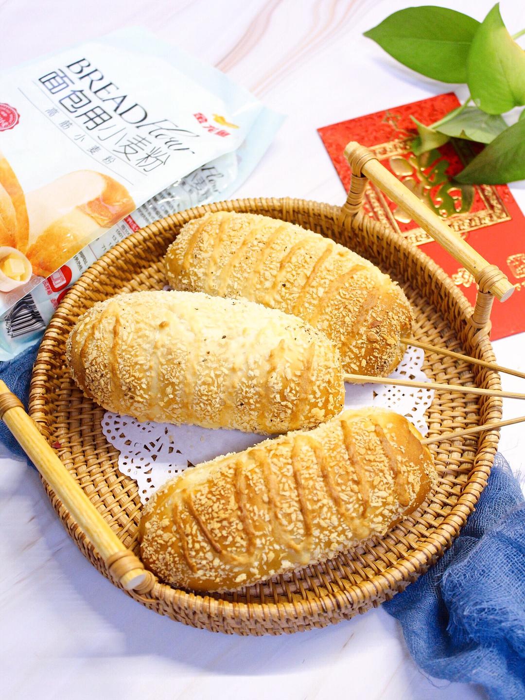 黑椒棒棒肠面包的做法