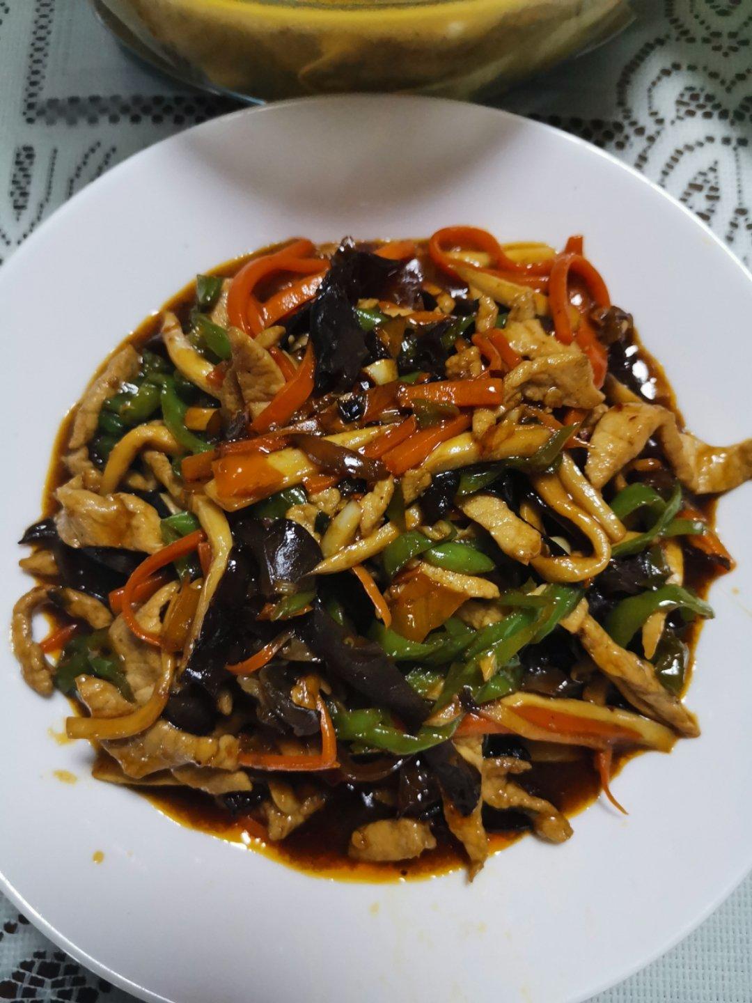 杏鲍菇的鱼香肉丝￨不放一滴水