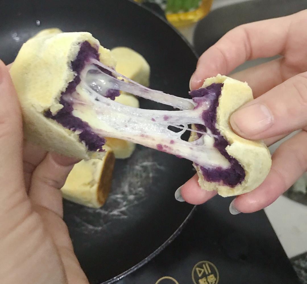 网红爆浆香芋紫薯仙豆糕，只需一口平底锅