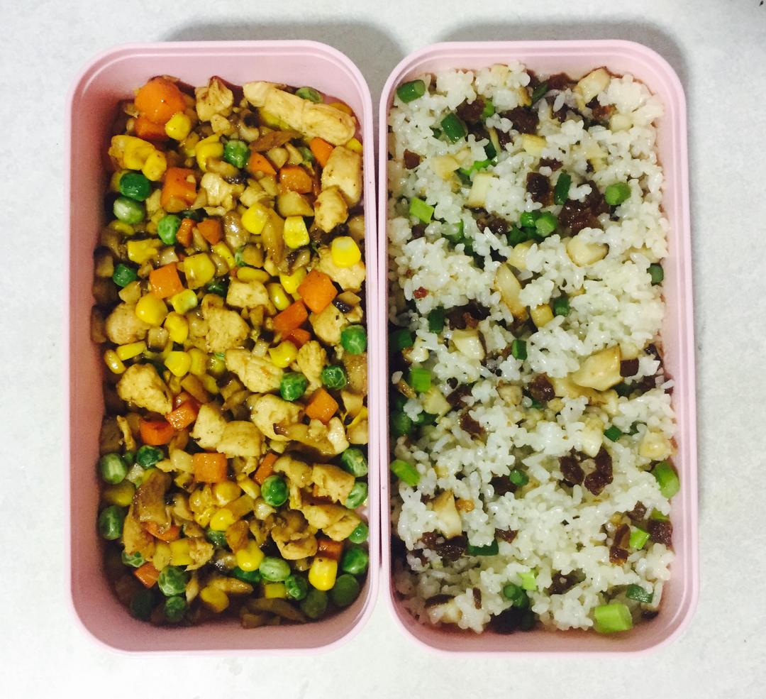 香菇腊肠炒饭的做法