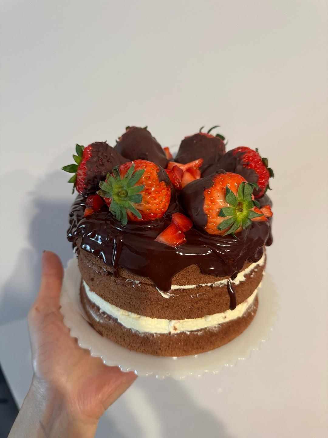 🔥🔥🔥超级无敌好吃六寸八寸巧克力脆皮草莓裸生日蛋糕