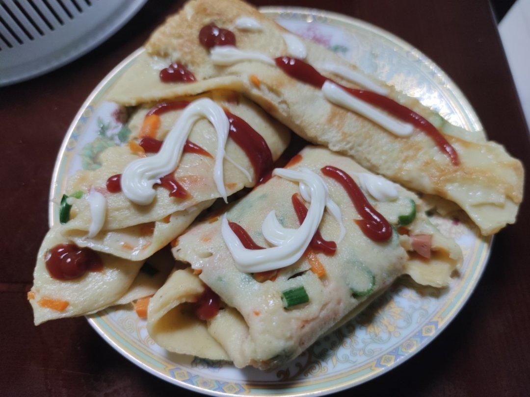 葱花火腿鸡蛋饼 快手营养早餐