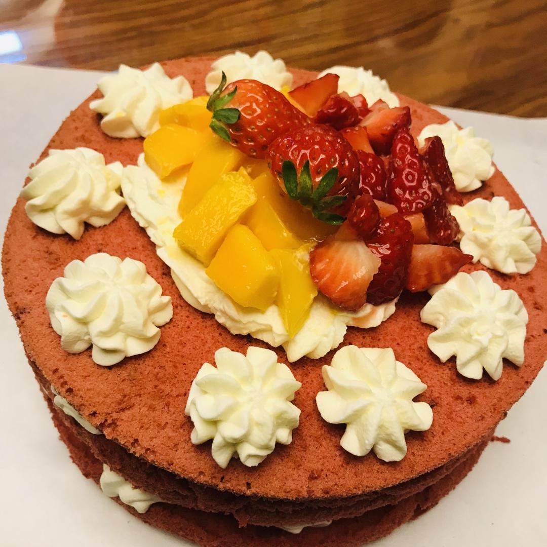 8寸红丝绒蛋糕(红曲粉版)