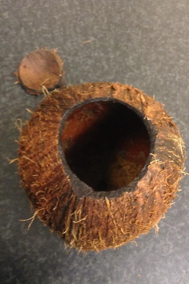 敲开椰子的外壳的做法