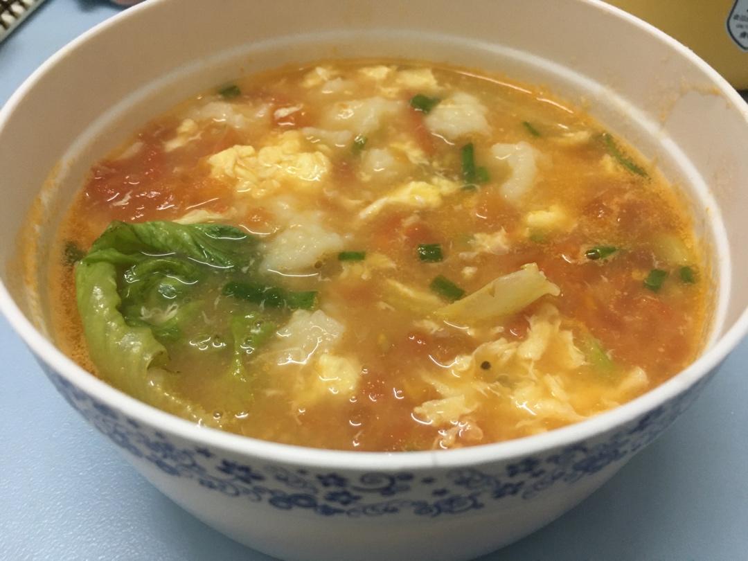 西红柿鸡蛋疙瘩汤