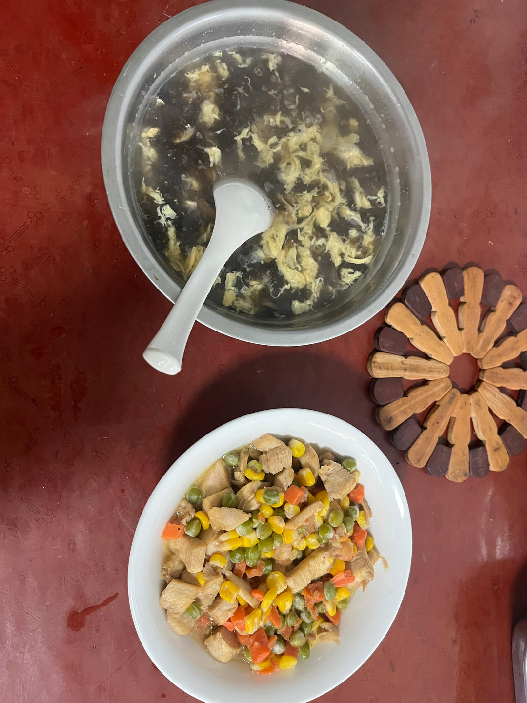 鸡胸肉炒玉米胡萝卜青豆粒