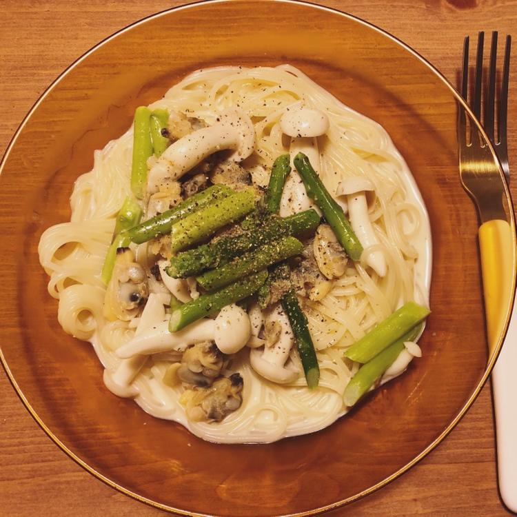 芦笋蛤蜊意大利面