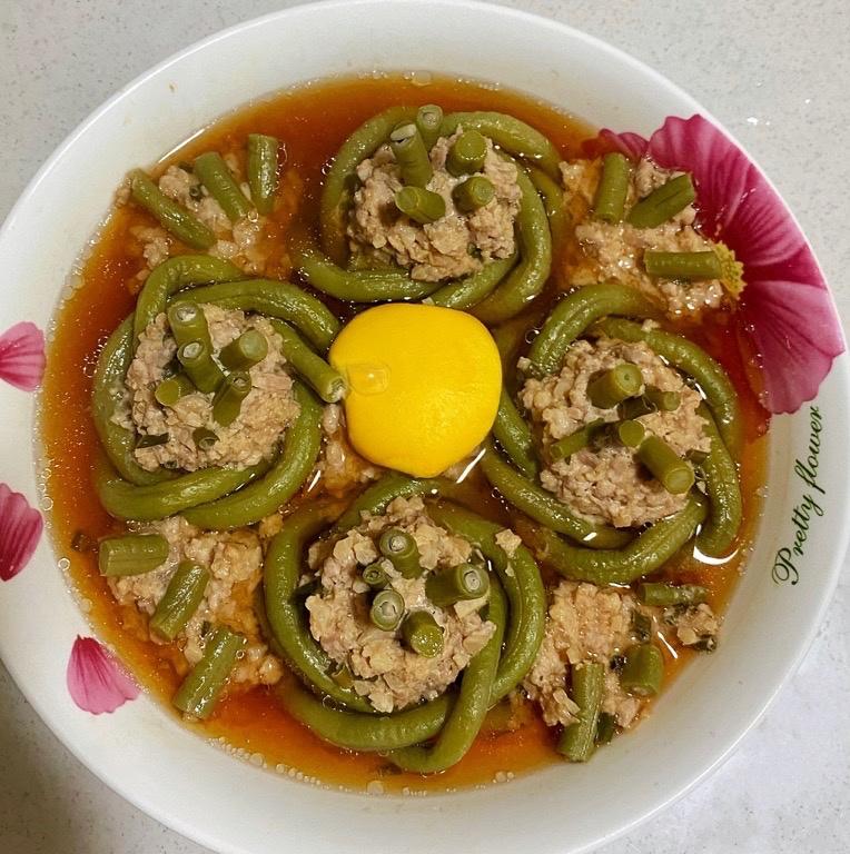 蒸出来的豆角酿肉