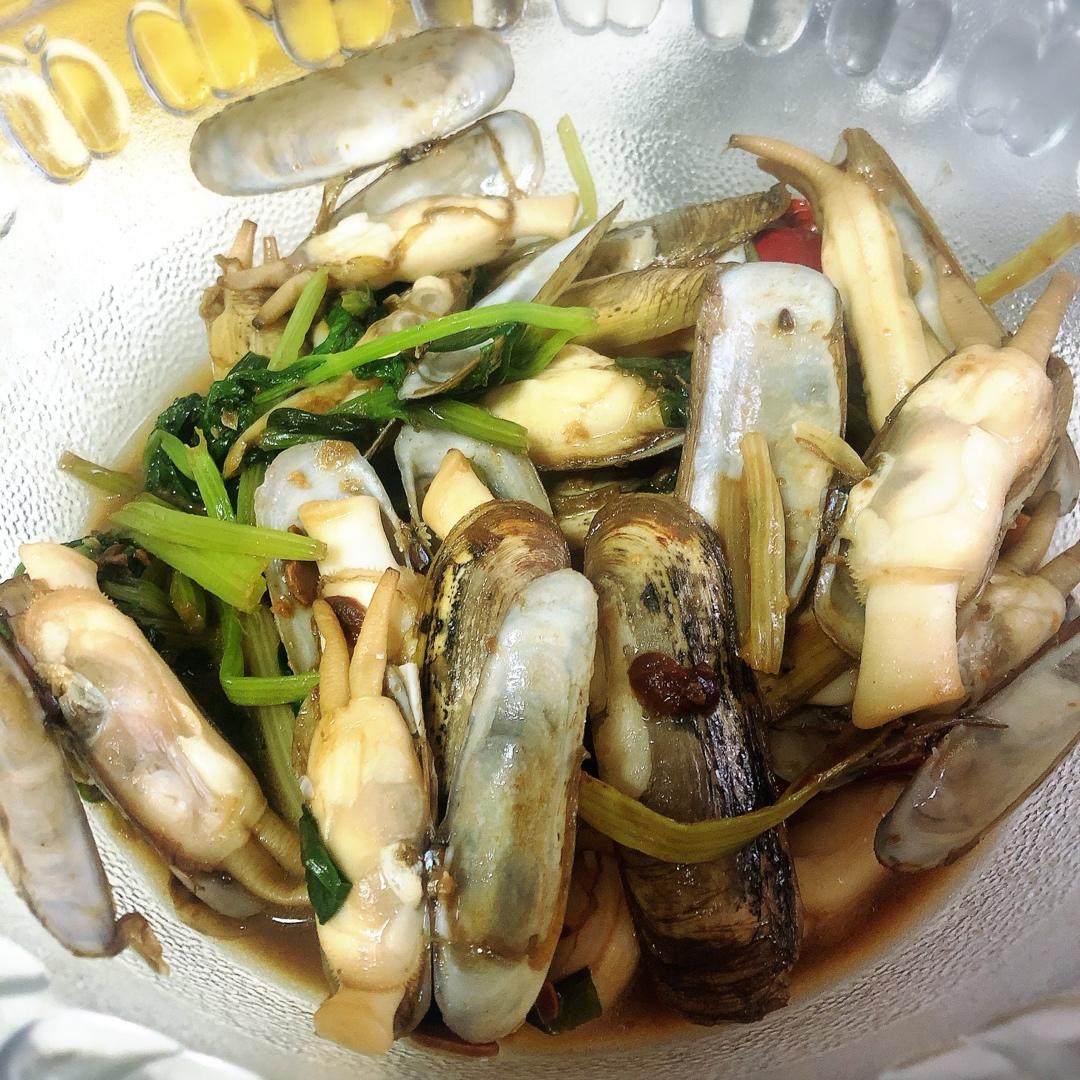 姜葱爆炒圣子/大排档做法/快手菜/姜葱爆炒蛏子王