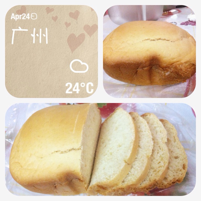 超级好吃的原味面包（面包机版）