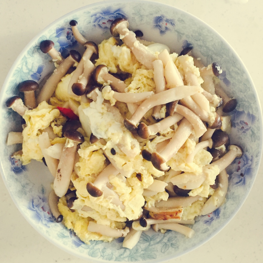 慎独行做的蘑菇炒鸡蛋