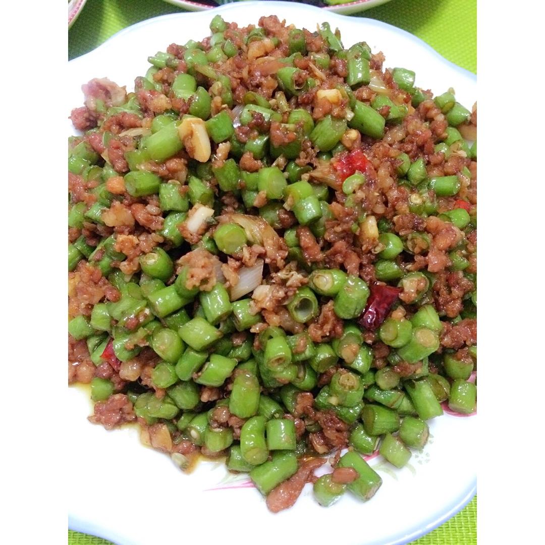 肉沫豆角下饭菜