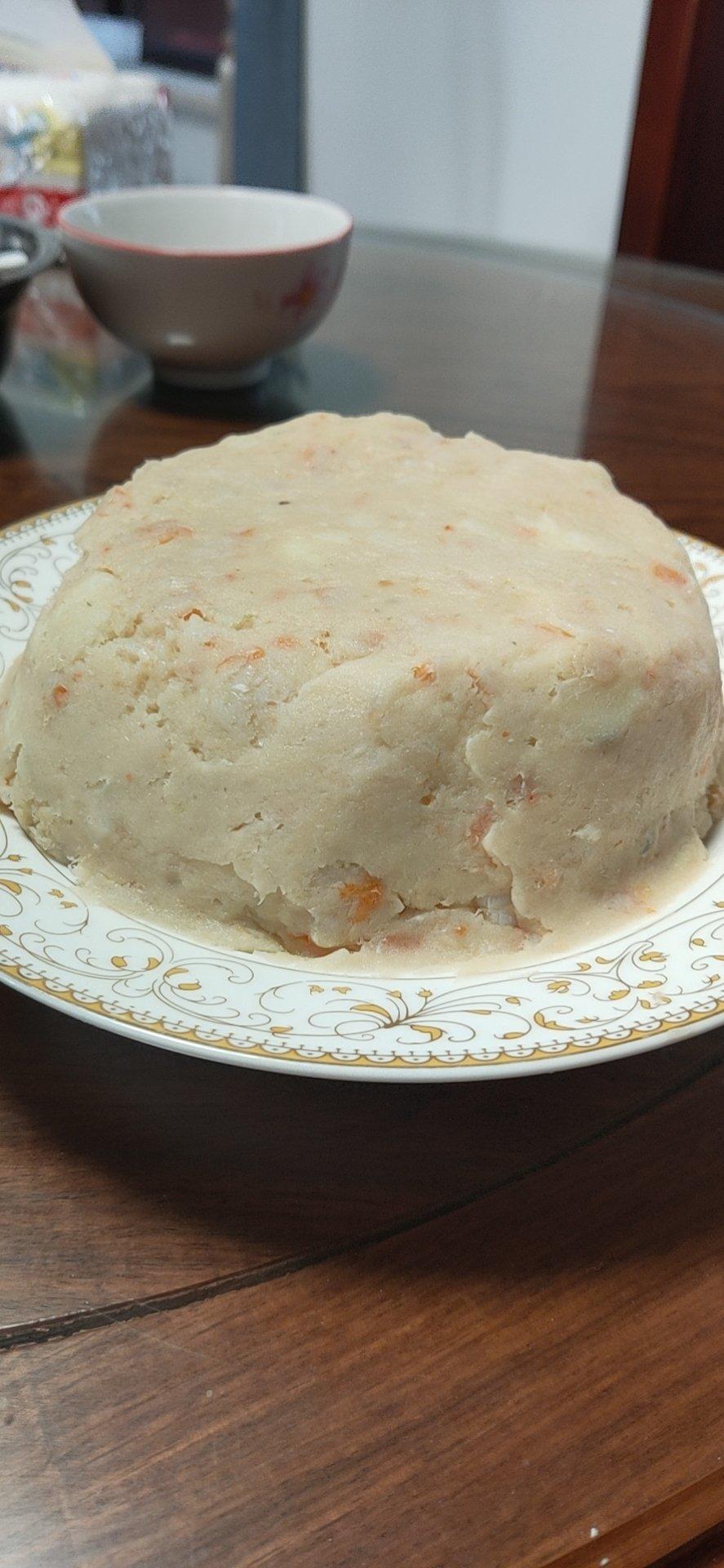 -彩蔬虾仁山药蛋饼-      （8个月辅食）