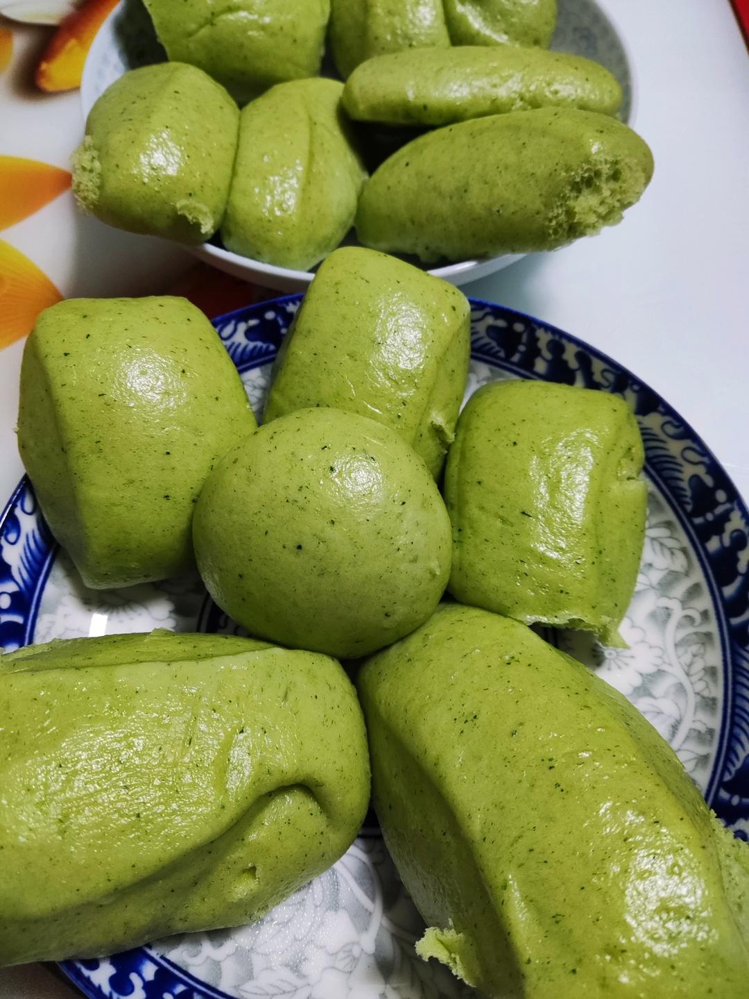菠菜千层馒头  翠绿蓬松暄软  细腻光滑的秘密   附细节视频