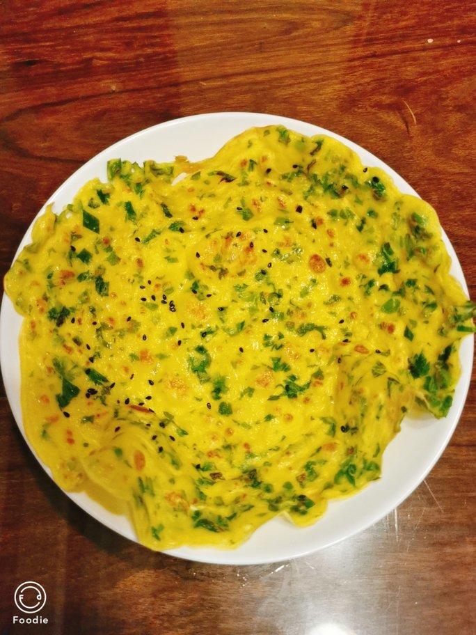芹菜叶鸡蛋饼