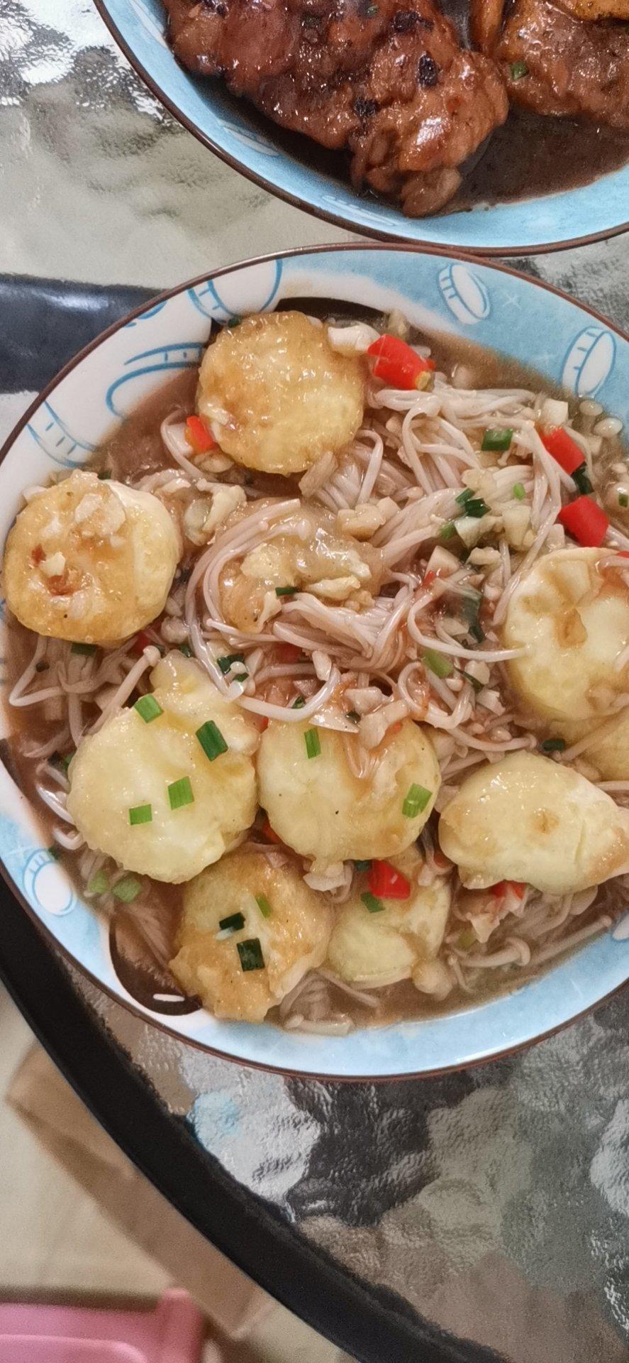 爆好吃的金针菇日本豆腐🔥超简单的家常菜谱～