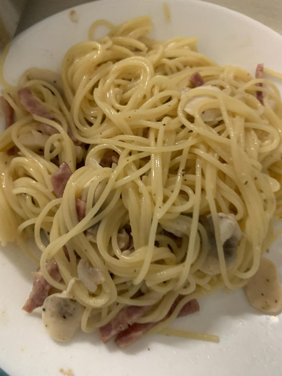 白酱蘑菇培根意面（牛奶版低热量）