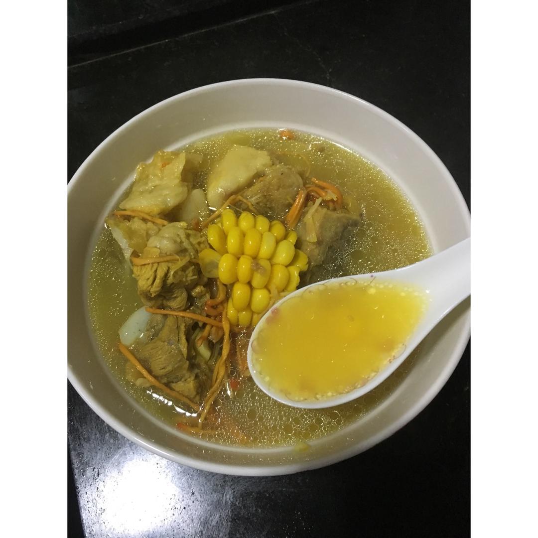 虫草花干贝玉米汤