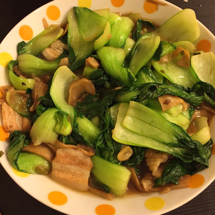 杏鲍菇小油菜炒肉片