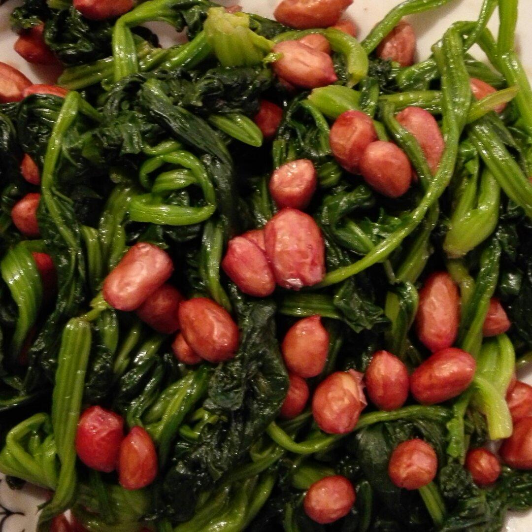 老醋菠菜花生/Vinegar spinach and peanut salad