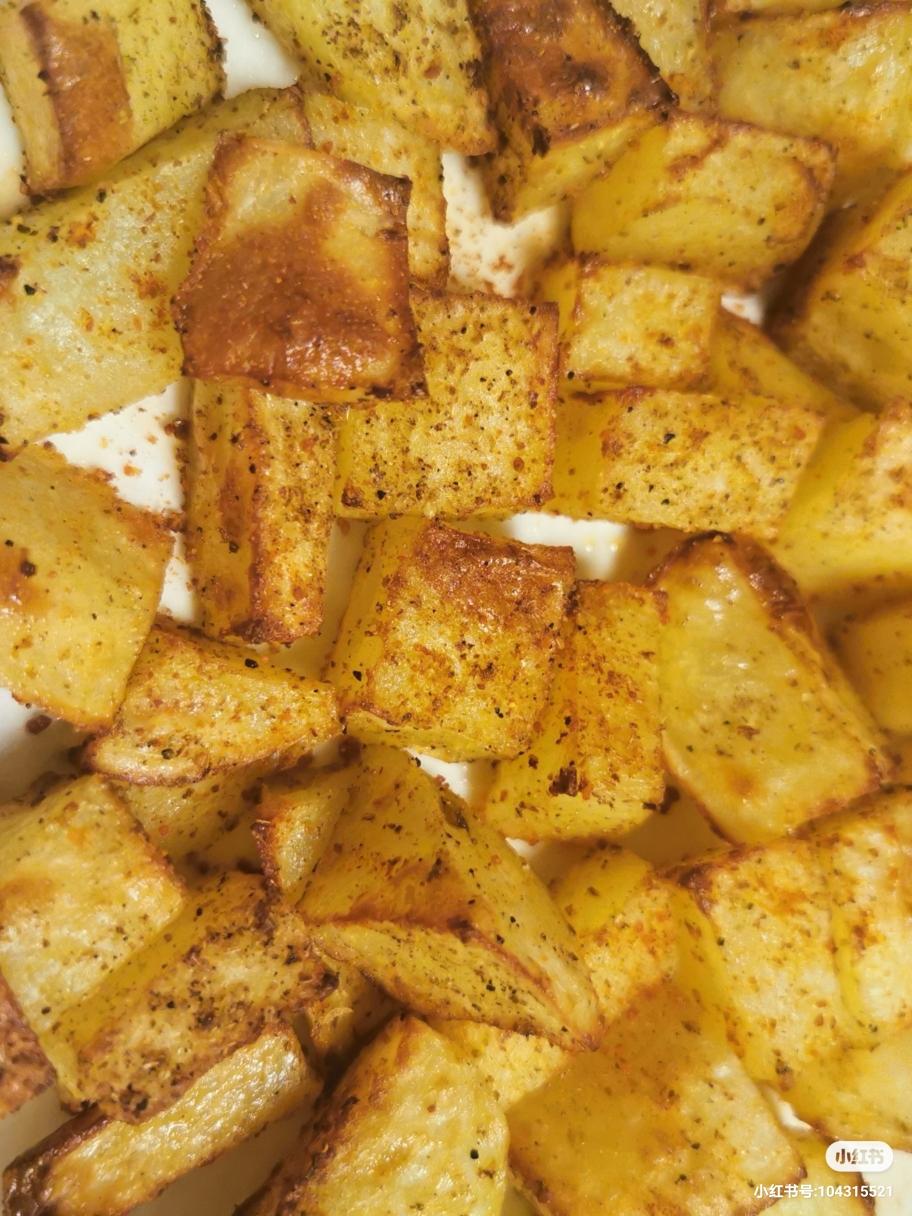 空气炸锅少油香酥椒盐土豆 秒光盘