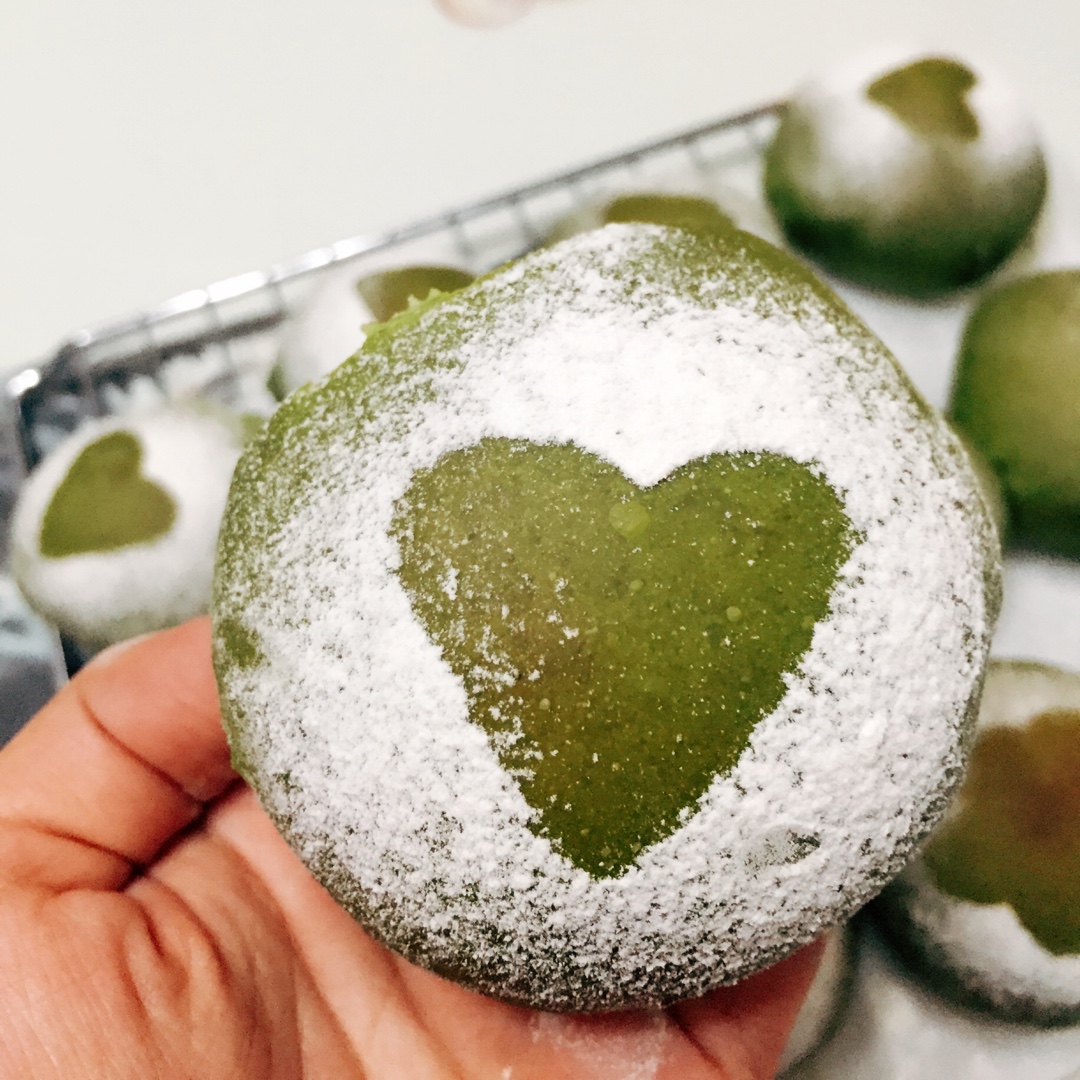 抹茶红豆软面包