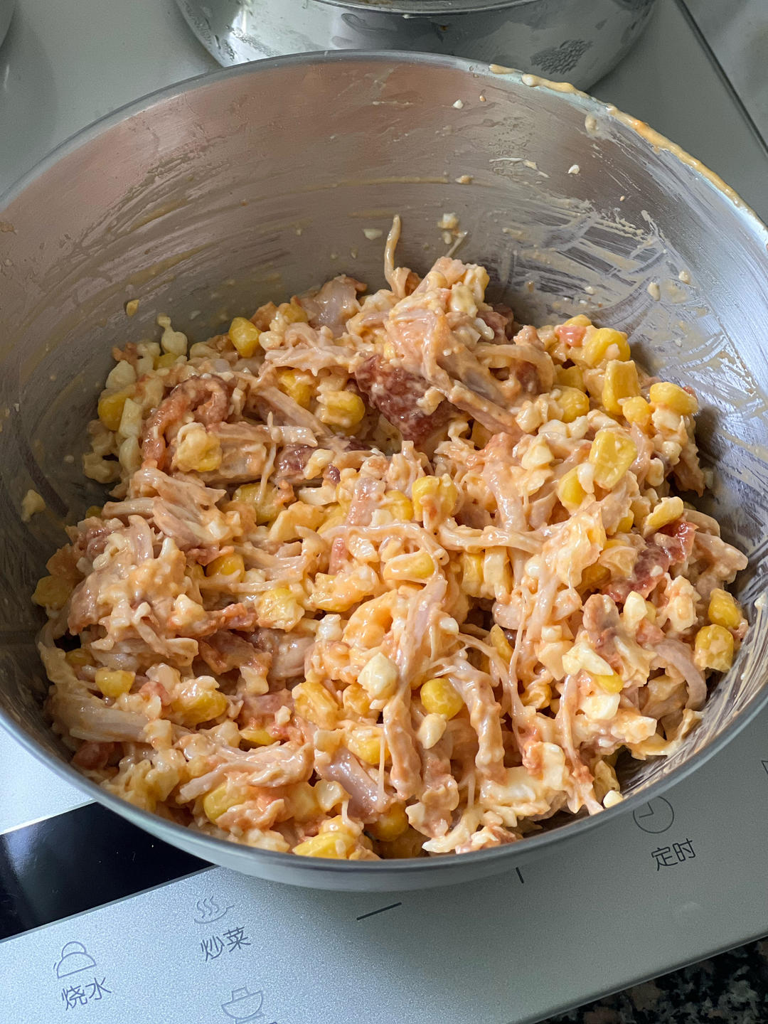 (超好吃的咸口面包）爆浆培根芝士面包