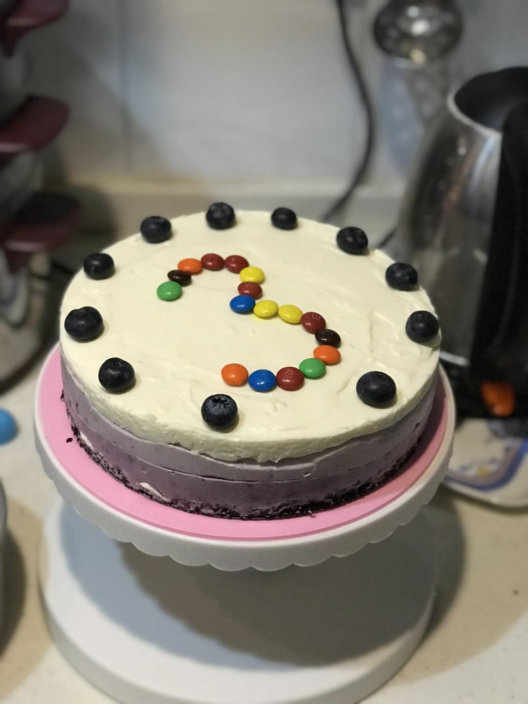 渐变蓝莓冻芝士蛋糕（免烤）