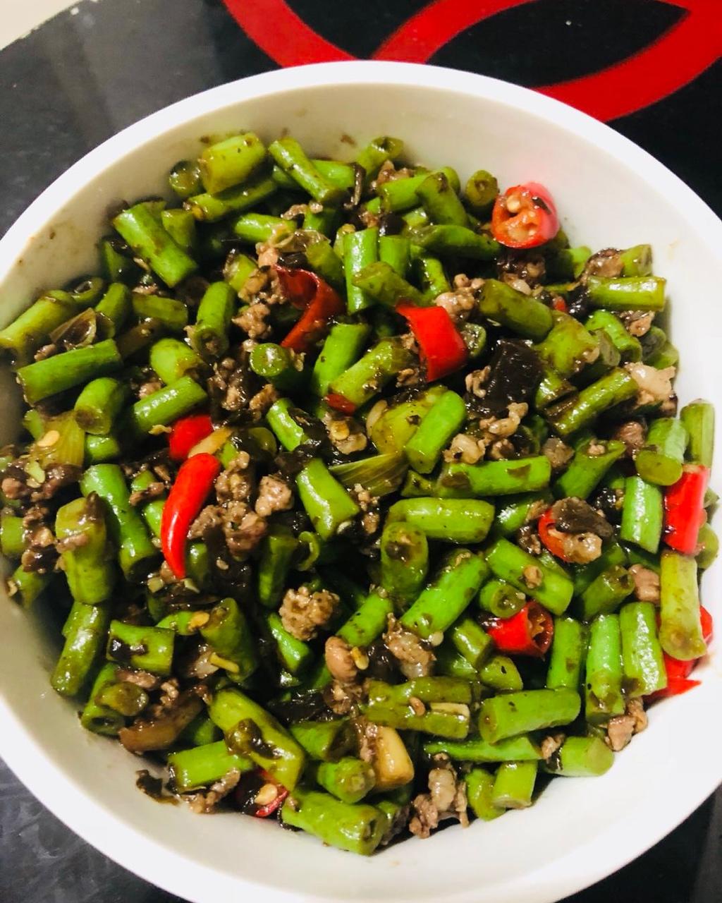 vip-欣xin做的榄菜肉末四季豆