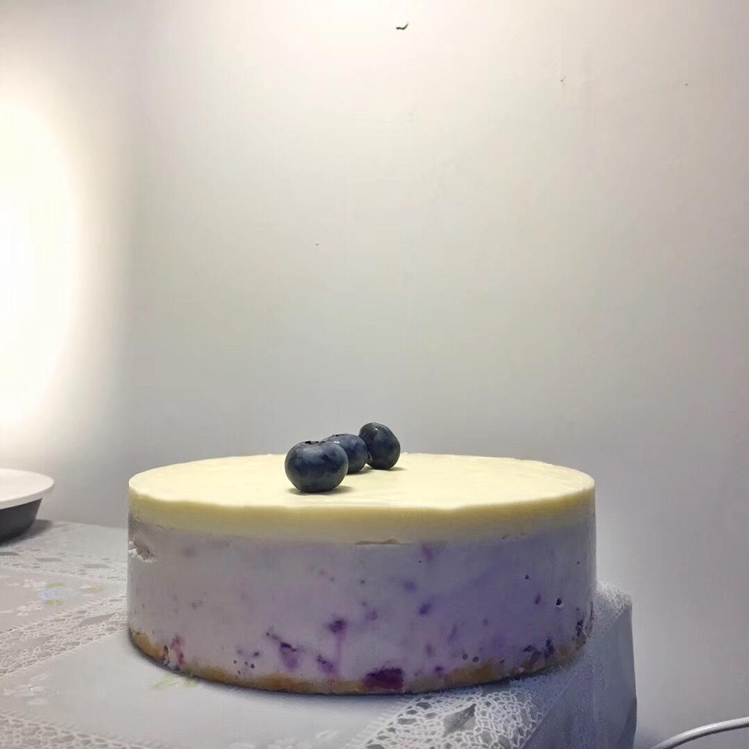 渐变蓝莓冻芝士蛋糕（免烤）