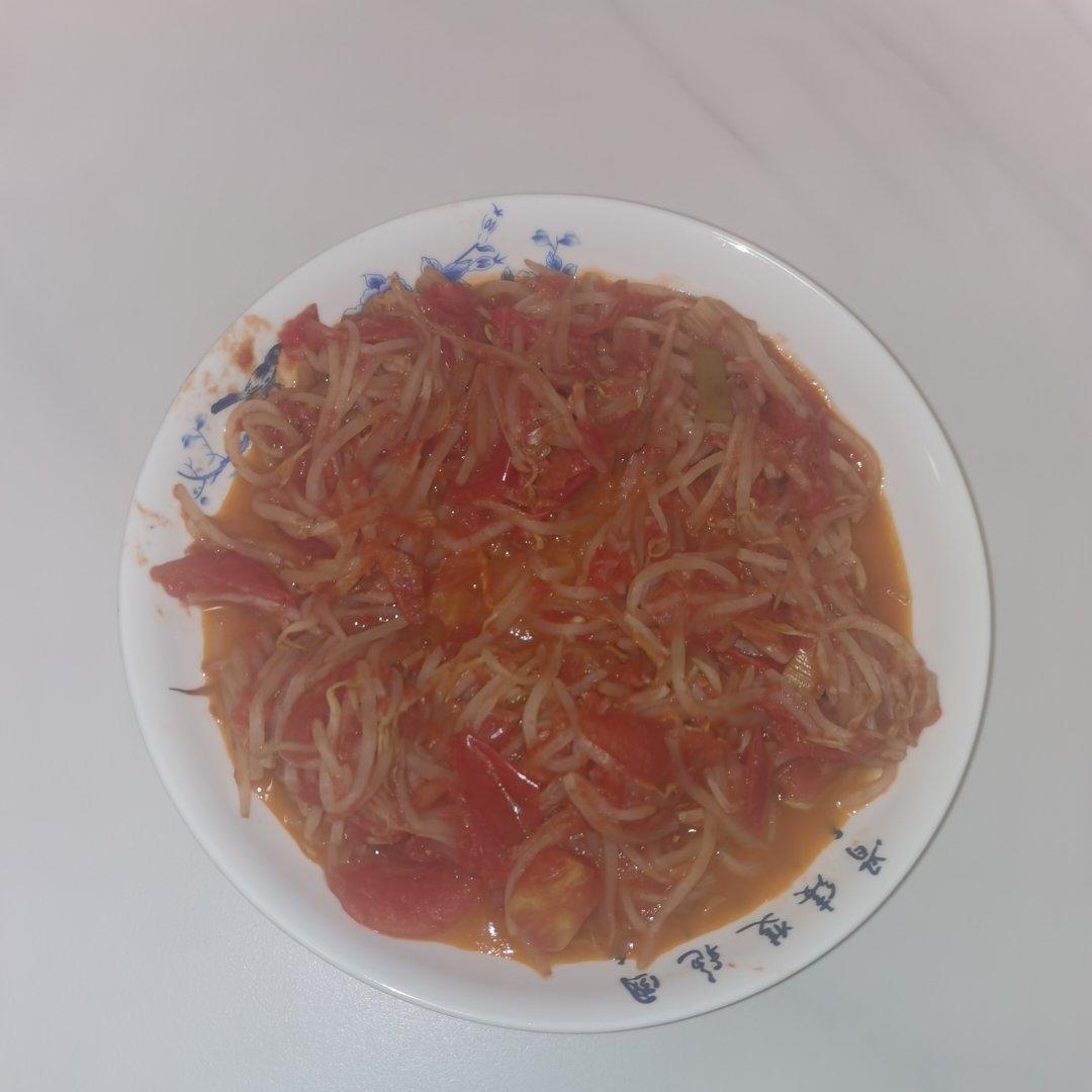 番茄炒豆芽