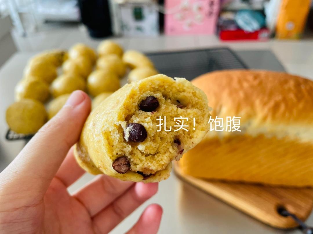 玉米面红豆馒头卷