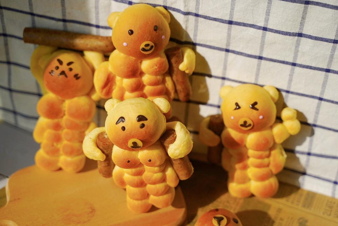 肌肉熊（筋肉熊）面包🐻可爱到爆的做法