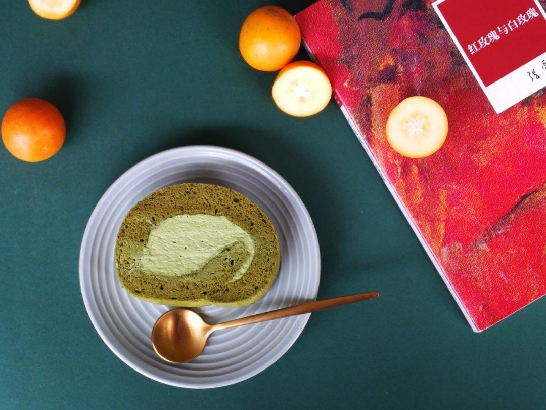 抹茶奶油蛋糕卷，一抹，倾心