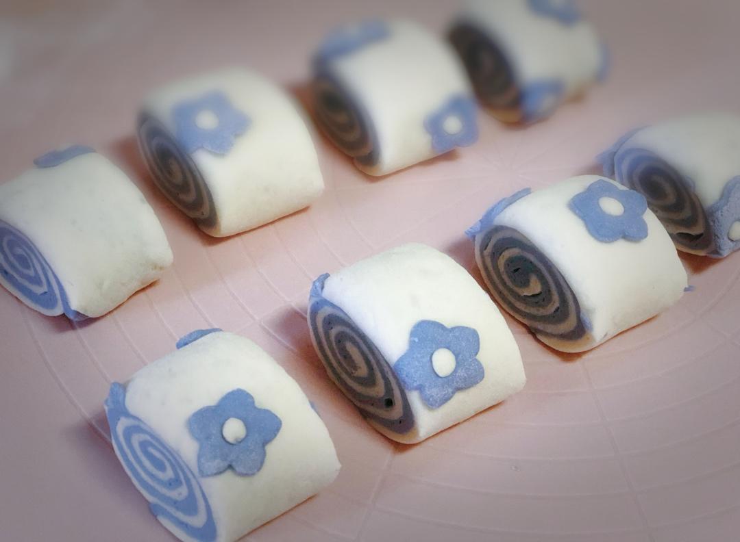 蝶豆花刀切馒头