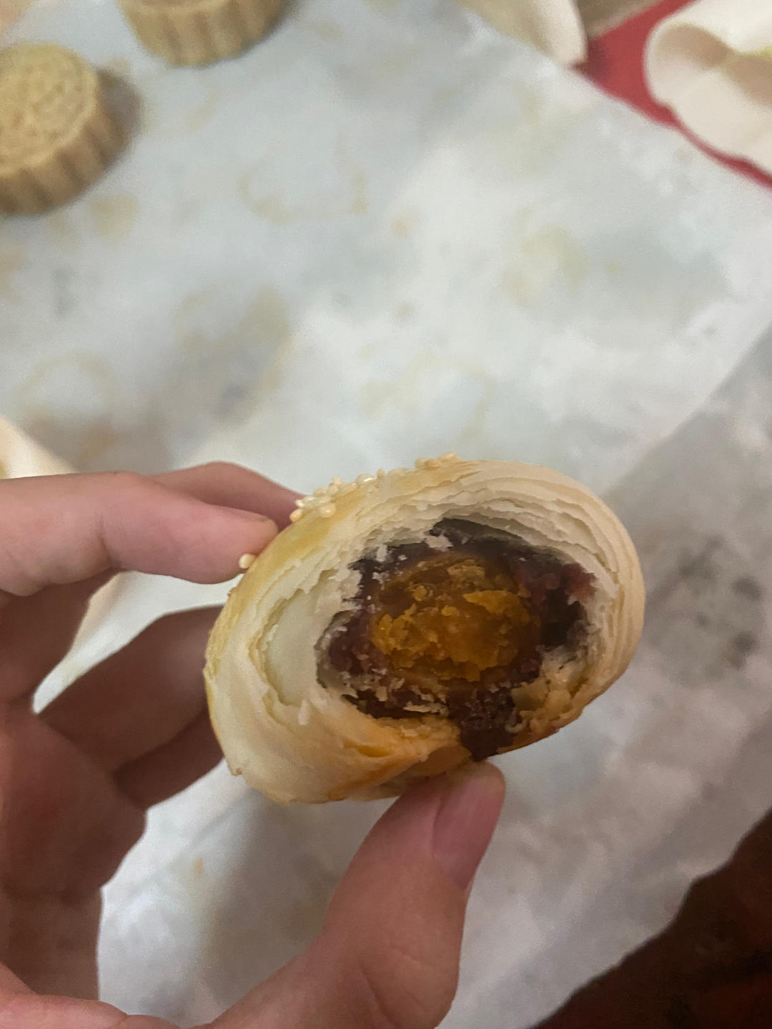 超简单 免揉 酥掉渣的蛋黄酥(超详细附全程视频)不破酥『万能酥皮』