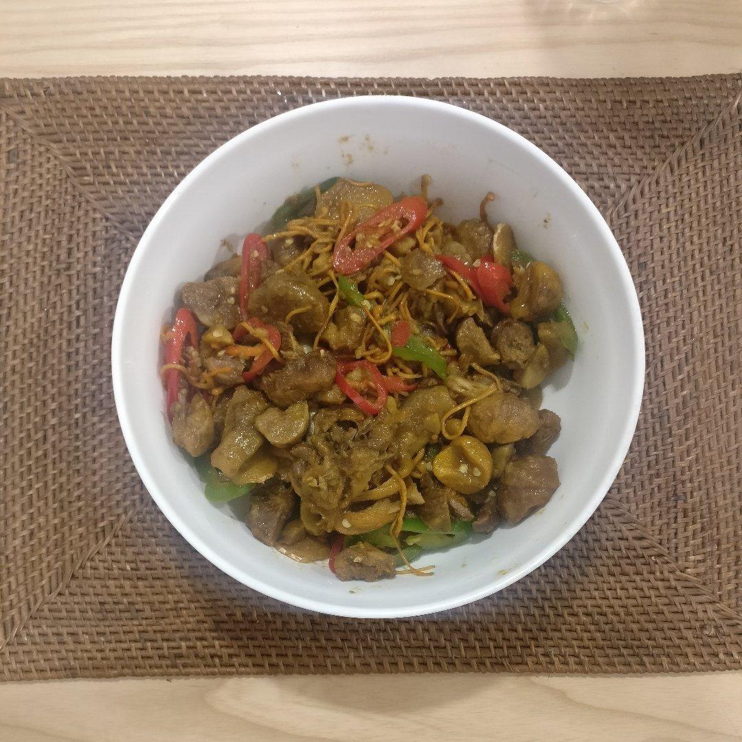 西兰花板栗炖鸡腿